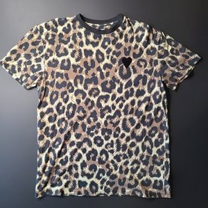 Cheetah Print T-Shirt with heart patch detail